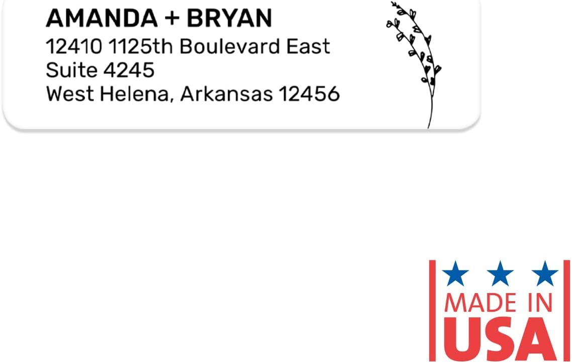 Botanical Flowers Rolled Address Labels/Roll of 250 Alternating Floral Illustrations Personalized Address Labels/Designer Return Address Stickers in Elegant Plastic Dispenser