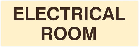 All Quality Basic Electrical Room Door/Wall Sign | Durable Construction | Building Safety - Ivory/Dark Brown - Small