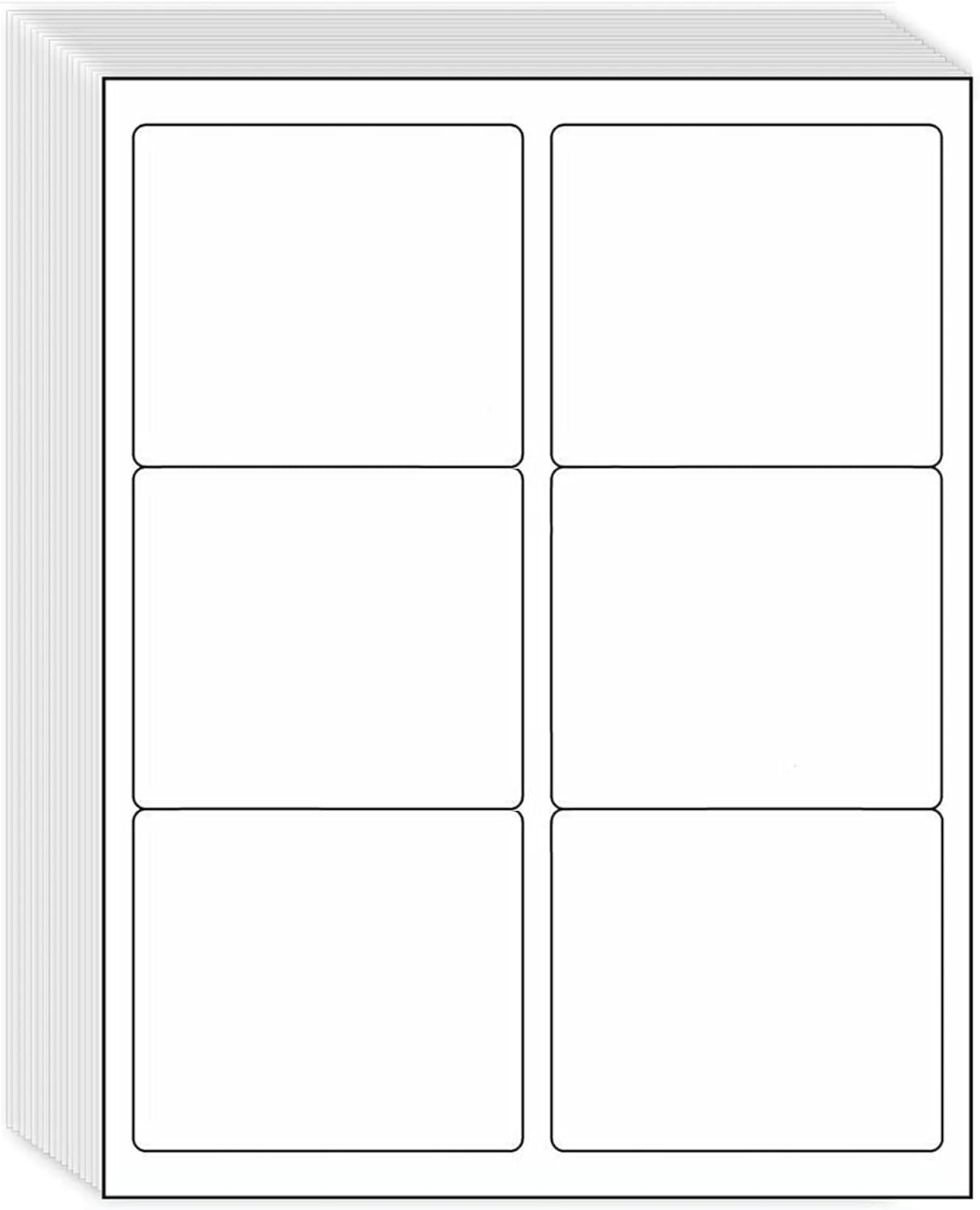 3-1/3" x 4" Shipping Address Labels 600 Label Stickers Paper for Laser/Inkjet Printer 6 per Page Printable Mailing Labels, FBA Box Labels - Matte, 100 Sheets