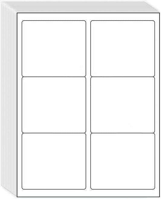 3-1/3" x 4" Shipping Address Labels 3000 Label Stickers Paper for Laser/Inkjet Printer 6 per Page Printable Mailing Labels, FBA Box Labels - Matte, 500 Sheets