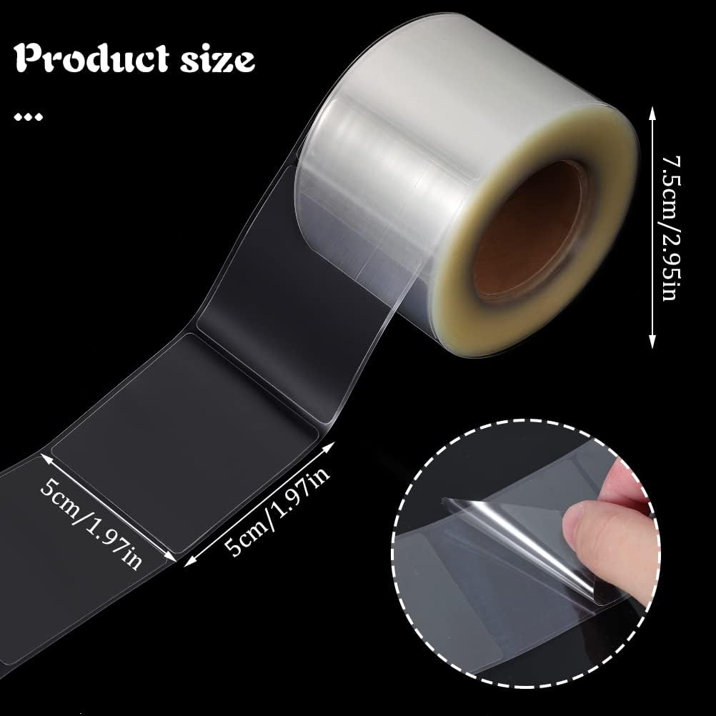 500 PCS Label Protectors, Clear Label Protectors Waterproof Clear Labels for Protecting Barcodes, Books, Numbers, Clothes Food Labels in Laboratory, Library, Office, Supermarket (1.97×1.97inch)