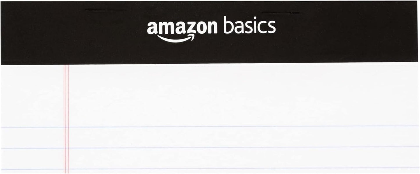 Amazon Basics Narrow Ruled Lined Writing Note Pad, 5 inch x 8 inch, White, 12 Count (12 Pack of 50 pages)