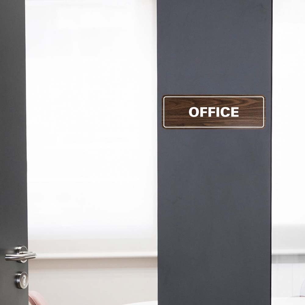 Signs ByLITA Standard Office Sign - Professional Business Signage - Easy to Install (Black/Silver) - Large 1 Pack