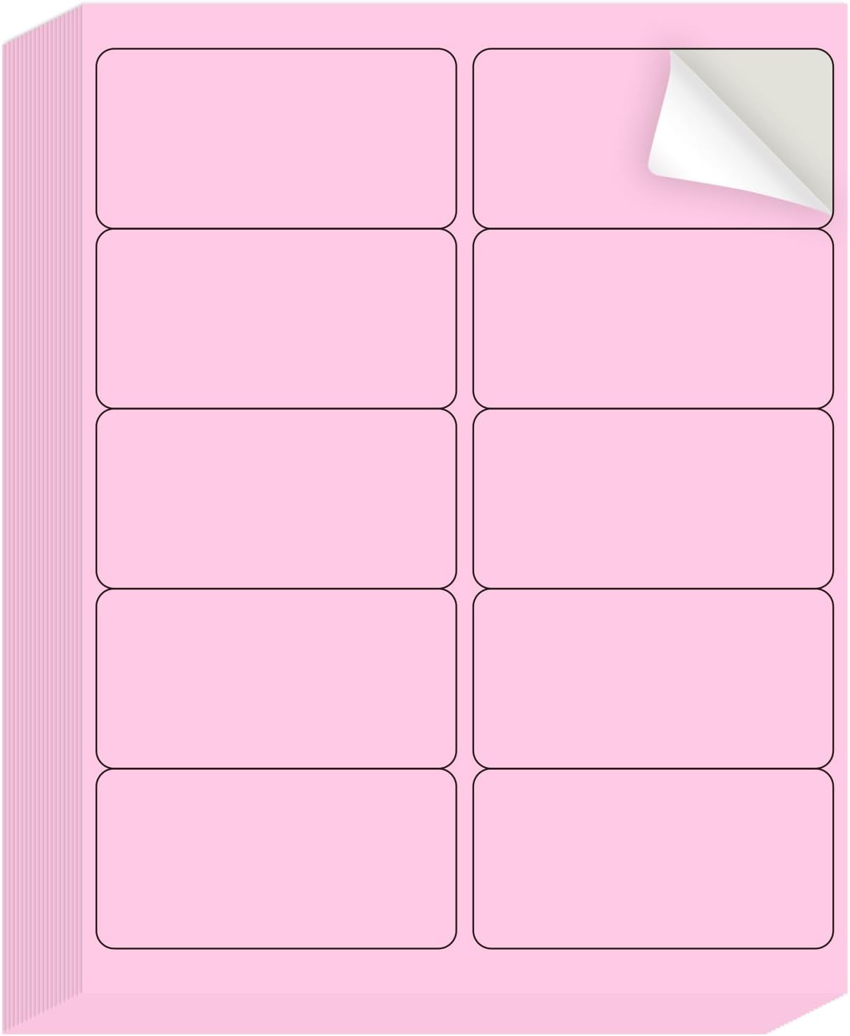 Shipping Labels Stickers, 2"×4" Printable Mailing Label for Laser/Inkjet Printing- Matte Pink, Permanent Adhesive Labels Stickers