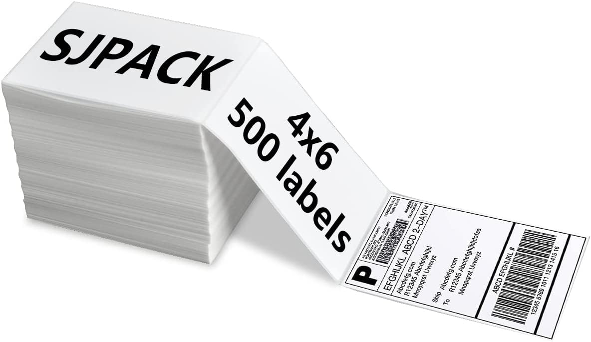 4x6 Thermal Labels, Shipping Labels with Perforated Line, Commercial Grade Thermal Shipping Label Paper, Pack of 500
