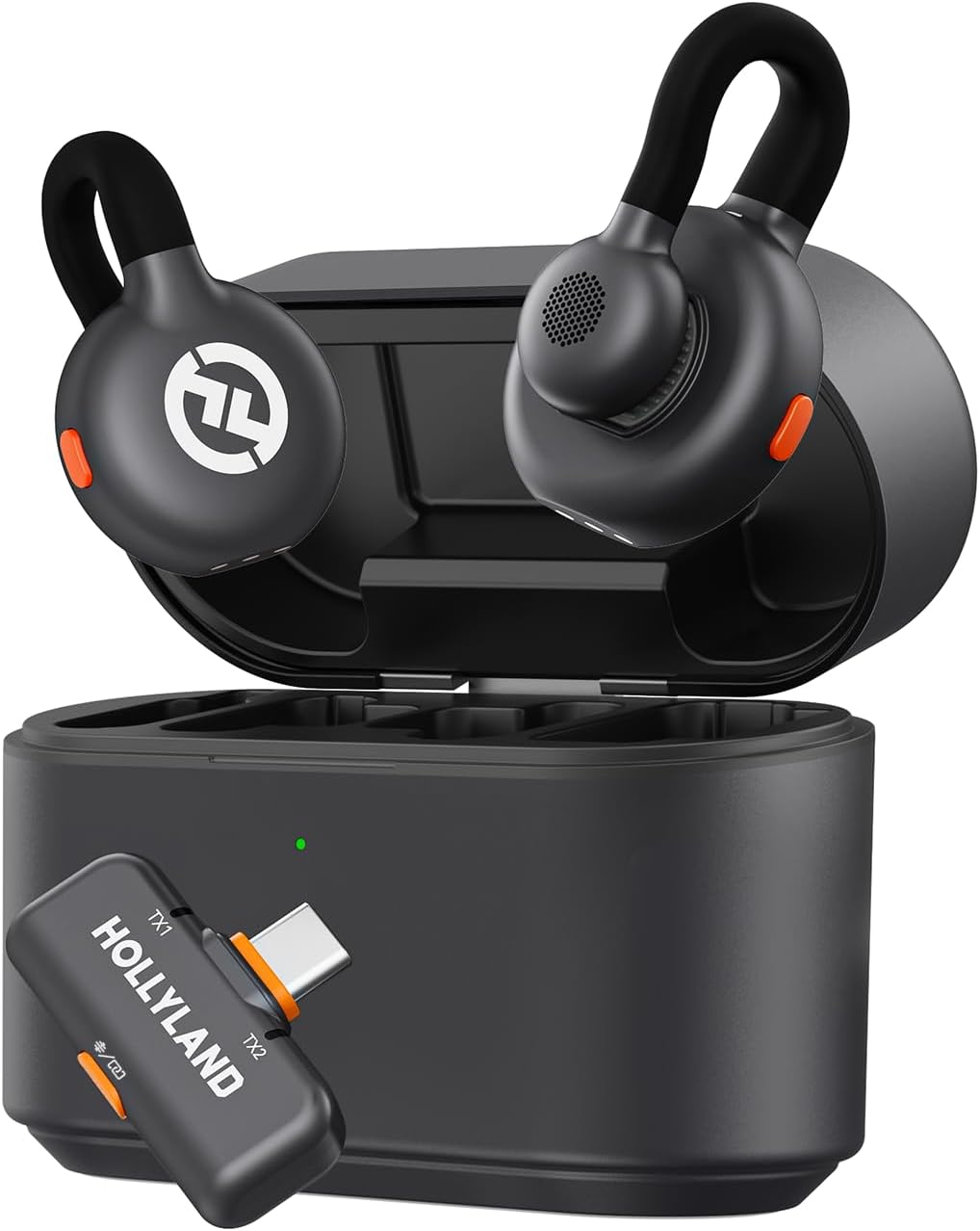 Hollyland Lark M2S Wireless Microphone with USB-C Plug for iPhone 15/16 and Android, Titanium Clip, Plug-and-Play, Noise Cancelling, 300m Range, 27H Battery Life for Vlogging, YouTube