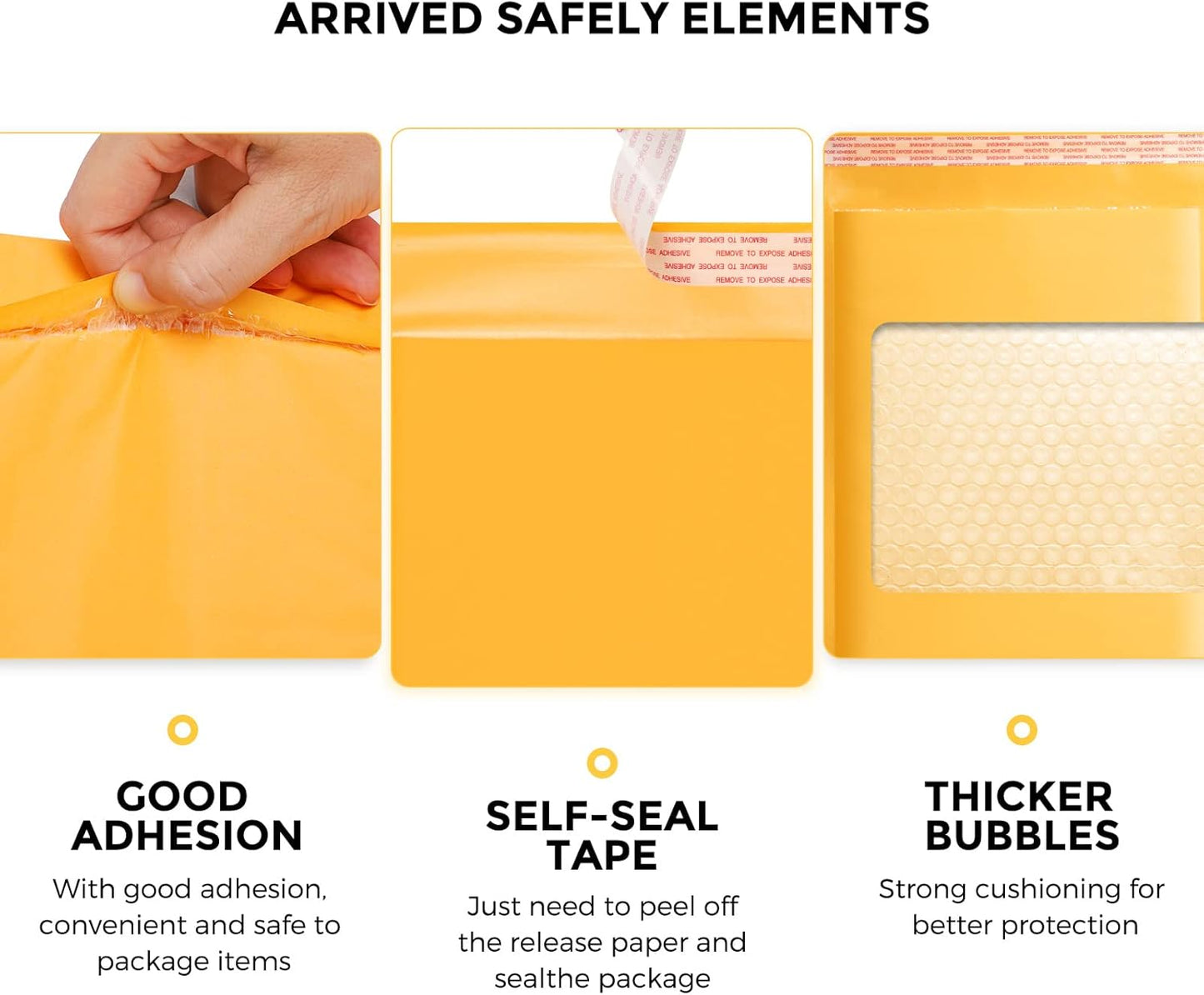 Fuxury Kraft Bubble Mailer 6x10 Inch 25 Pack,Strong Adhesion Padded Envelopes,Self Seal Bubble Envelopes, Waterproof Cushioned Padded Mailers Packaging for Small Business,Bulk #0 Mailers Yellow