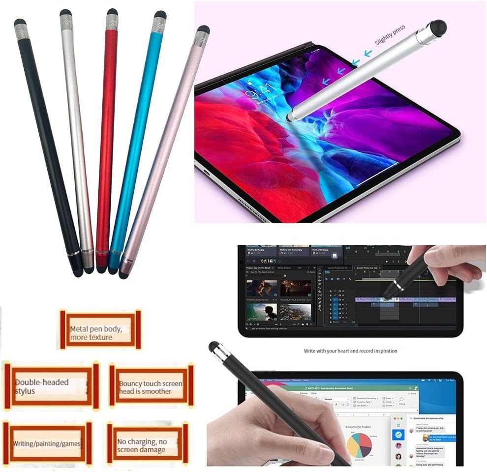 Stylus Pens for Touch Screens(5 Pack), 10 Replaceable Tips High Precision Capacitive Stylus Pen for iPad iPhone Android Tablets and All Universal Touch Screen Devices