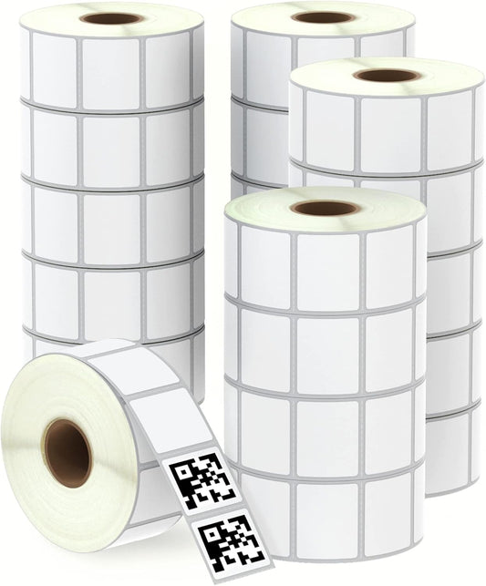 BETCKEY - 1.25" x 1" (32 mm x 25 mm) Multipurpose & Address Labels Compatible with Zebra & More Label Printer,Premium Adhesive & Perforated [20 Rolls, 27600 Labels]