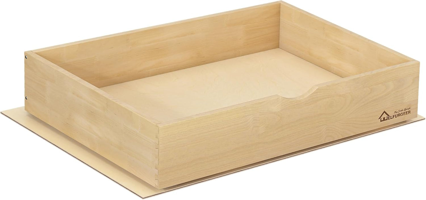 WelFurGeer Soft Close Pull Out Drawers for Kitchen Cabinets, 29" W x 22" D Pull Out Cabinet Organizer, Premium Birchwood Pull-Out Cabinet Drawers, Heavy-Duty Cabinet Organizer for Home & Kitchen