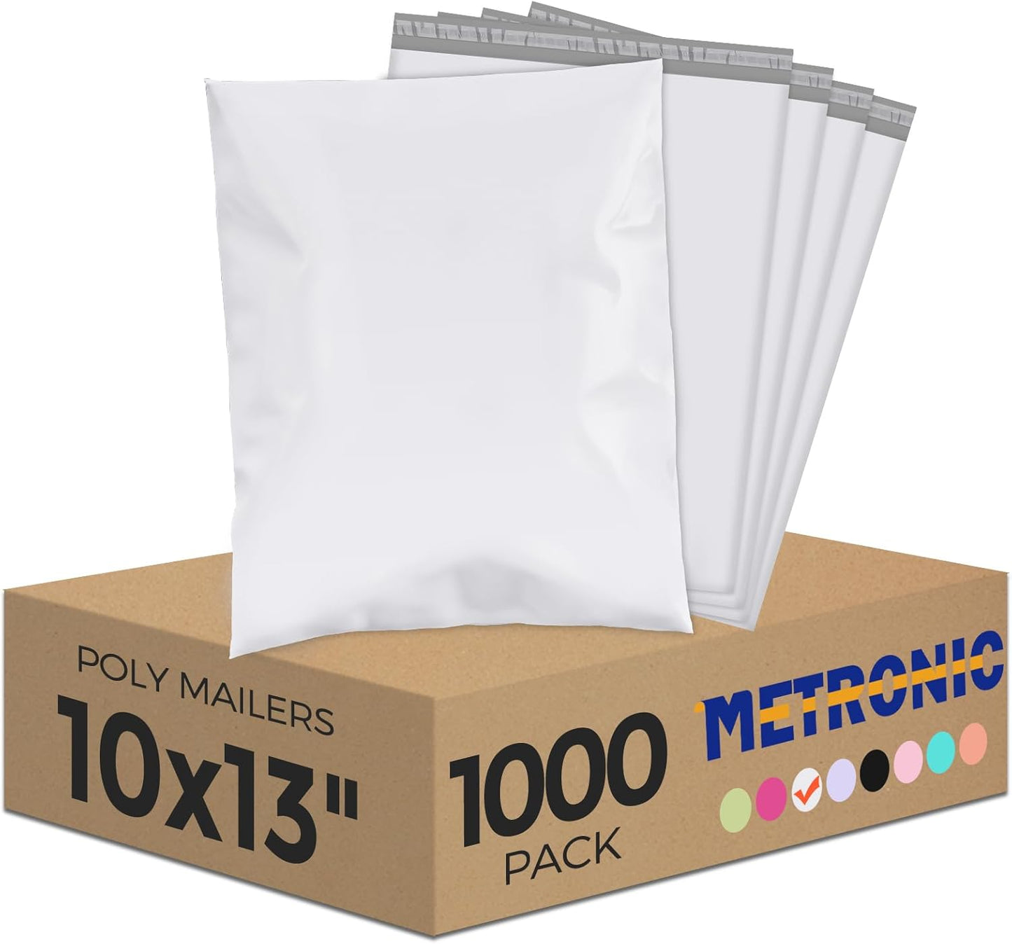 Metronic Poly Mailers 10x13 1000Pcs, Small Shipping Bags for Clothing, Waterproof Mailers Poly Bags for Small Business, Shipping Envelopes Mailing Bags for Business, White