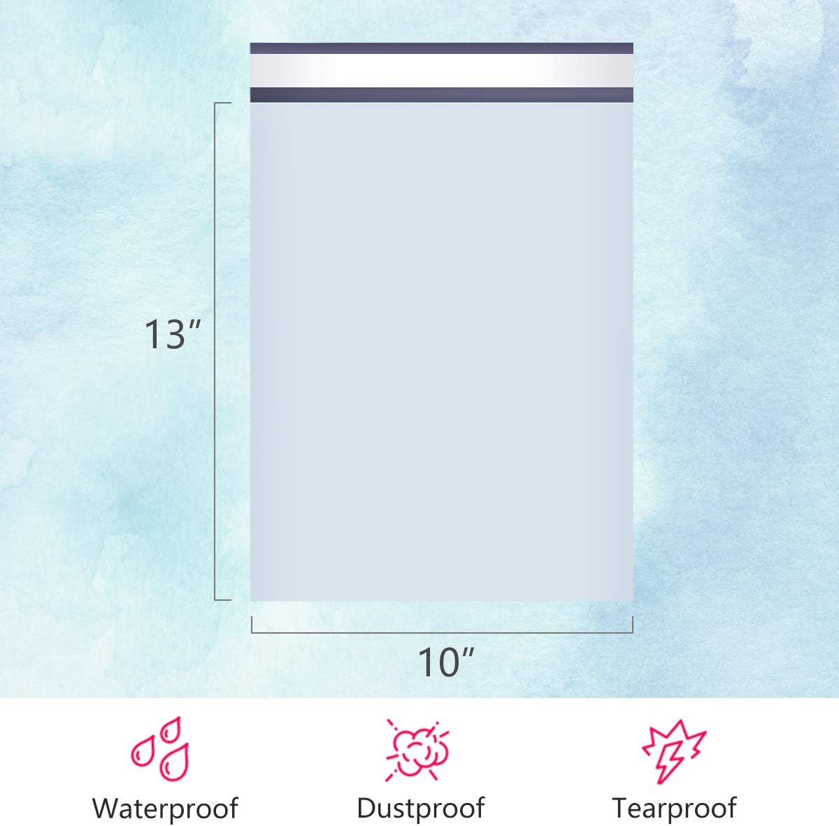 UCGOU Poly Mailers 10x13 Inch White 200 Pack Shipping Bags #4 Strong Mailing Envelopes Boutique Packaging Postal Self Seal Adhesive Waterproof and Tear Proof Small Business for Clothes Books