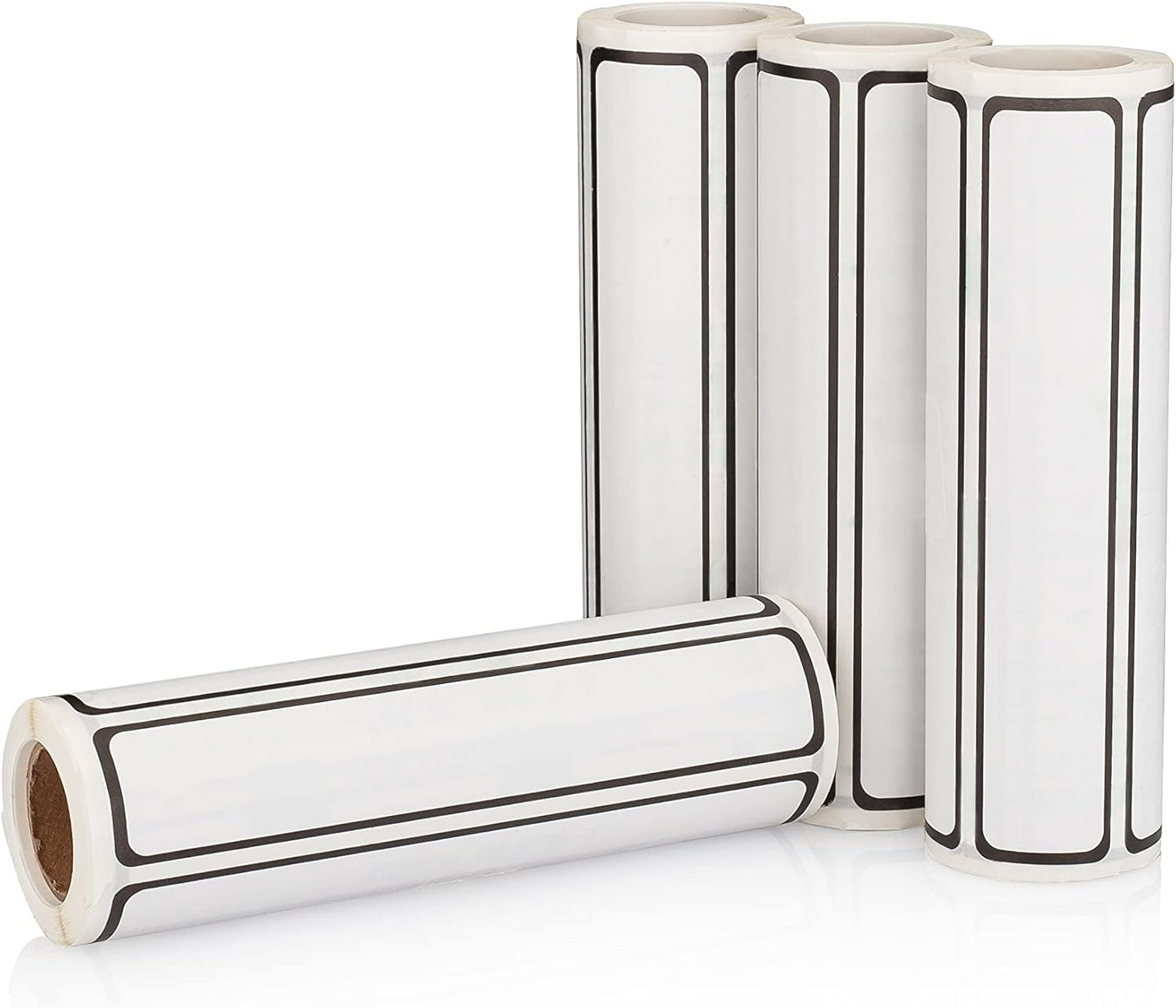 Carstens Adhesive Sticker Labels, 5 3/8” x 1”, Binder Labels for 1” Ring Binder Spines, Roll of 200, White, 4 Pack