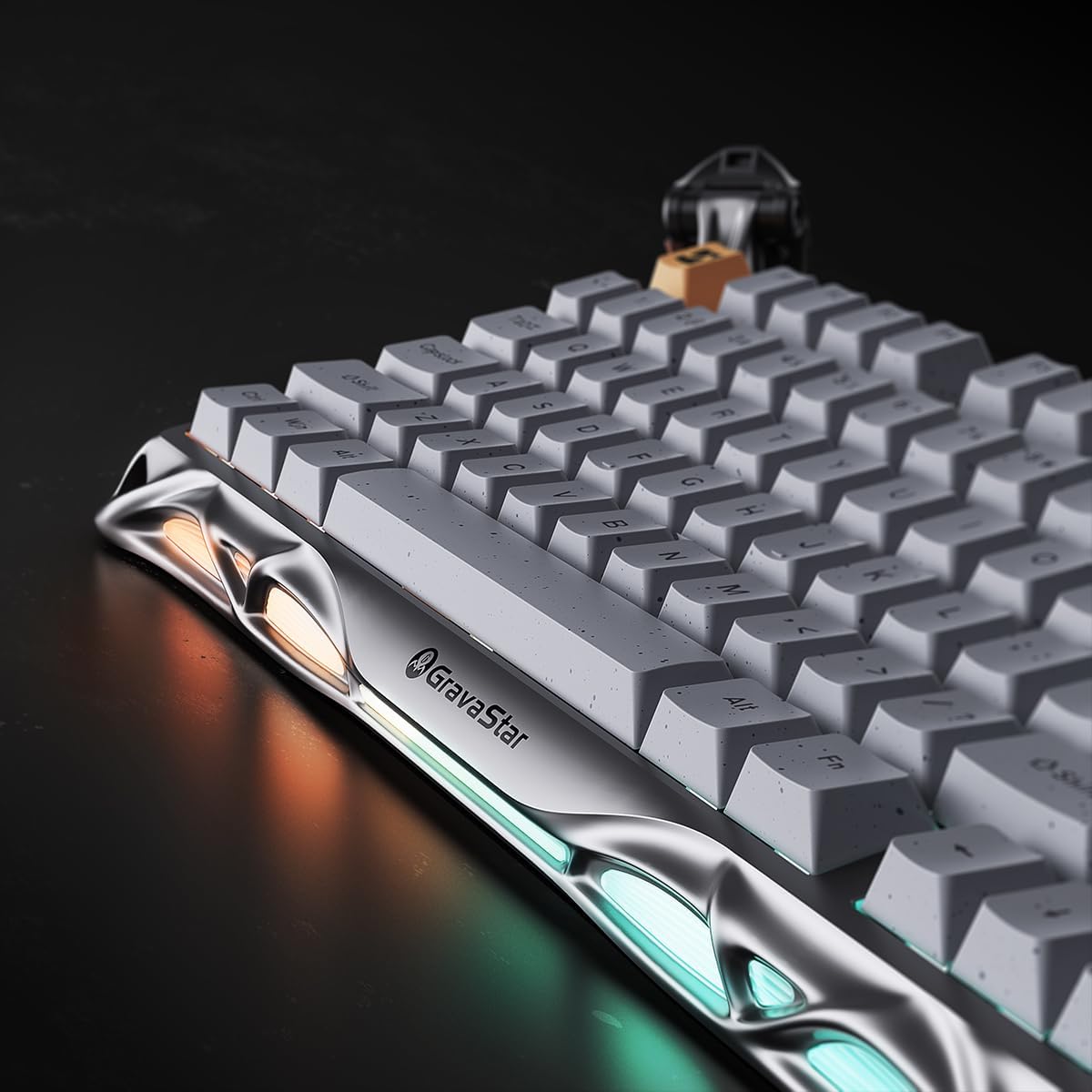 GravaStar Mercury K1 Pro Wireless Gaming Keyboard, Aluminum Alloy, 75% Layout Custom Keyboard, Designed for Durability & Unique Aesthetic (Gray)
