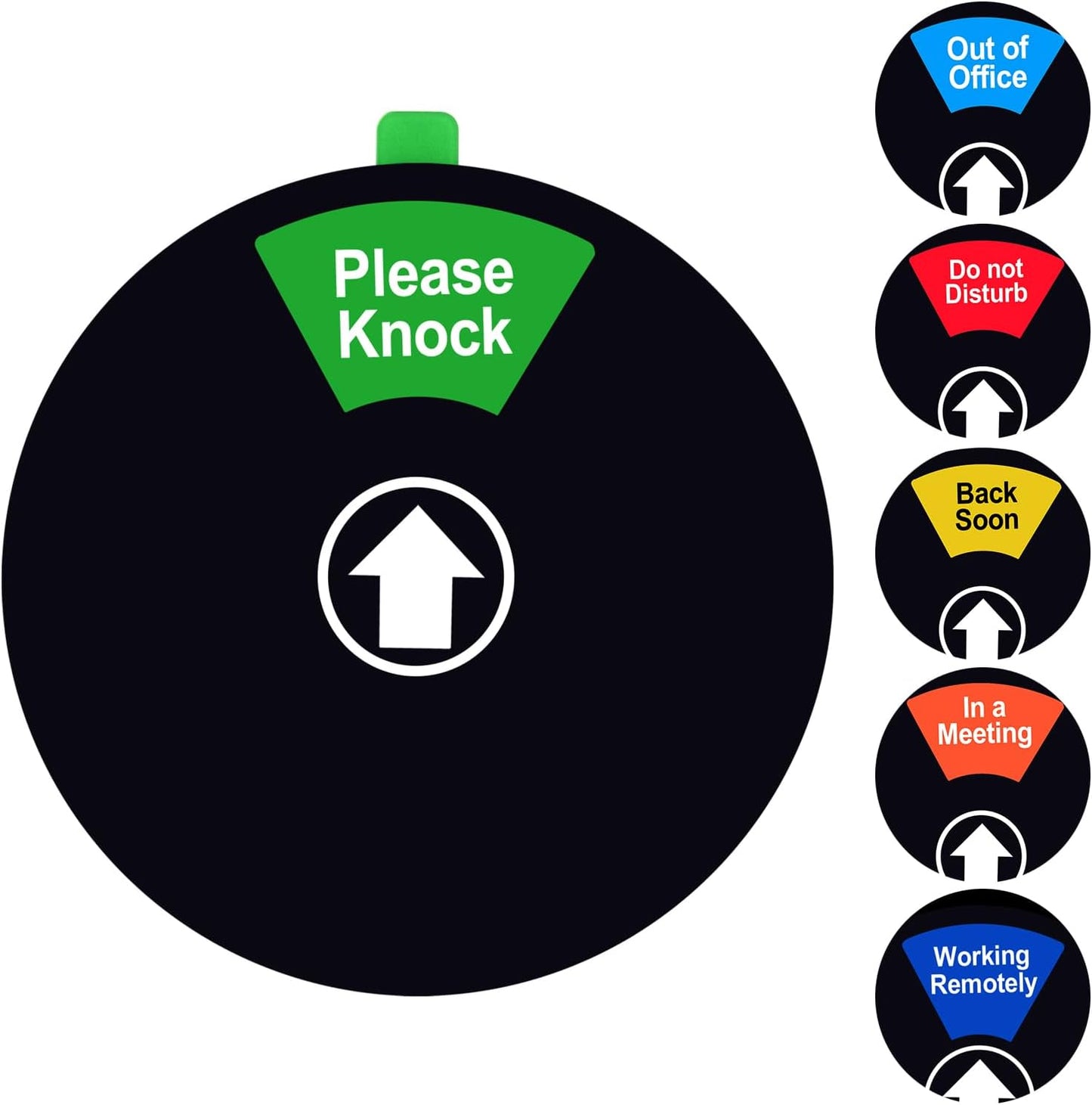 Kichwit Do Not Disturb Sign, Privacy Sign for Office Door, Out of Office, In a Meeting, Working Remotely, Please Knock, Black, 6"