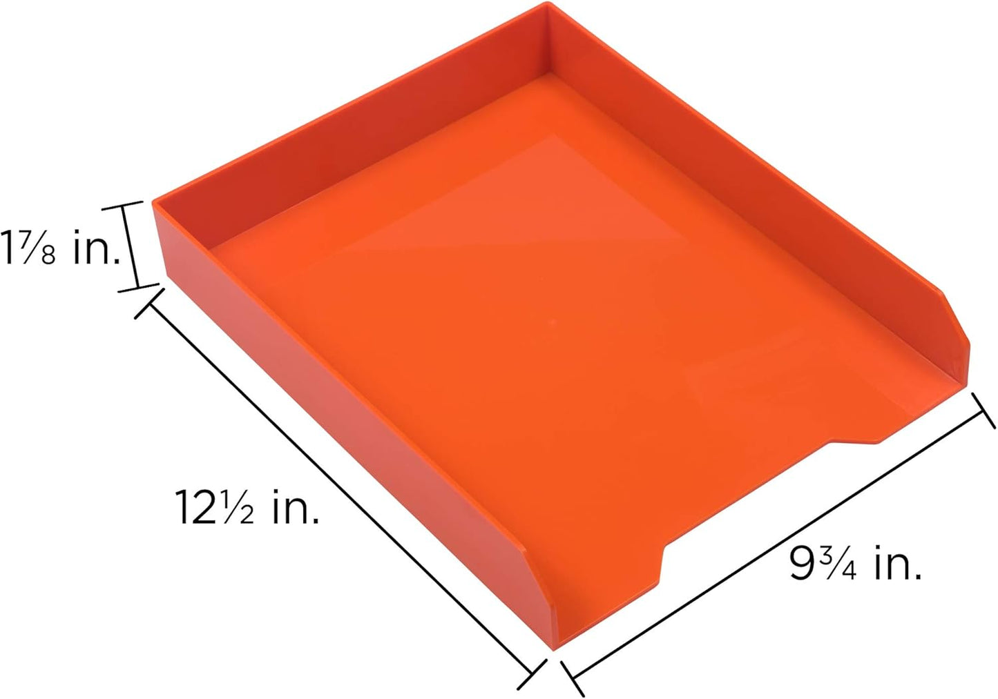 JAM PAPER Stackable Paper Trays - Orange - Desktop Document, Letter, & File Organizer Tray - Sold Individually