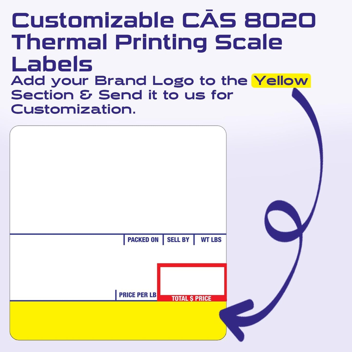 CEPRICO - Customizable CĀS Scale Labels - 96 Rolls of Thermal Printing Scale Labels – Compatible with CĀS LST-8020 | UPC Ingredient | Ideal for Supermarkets, Retailers and Grocery Stores