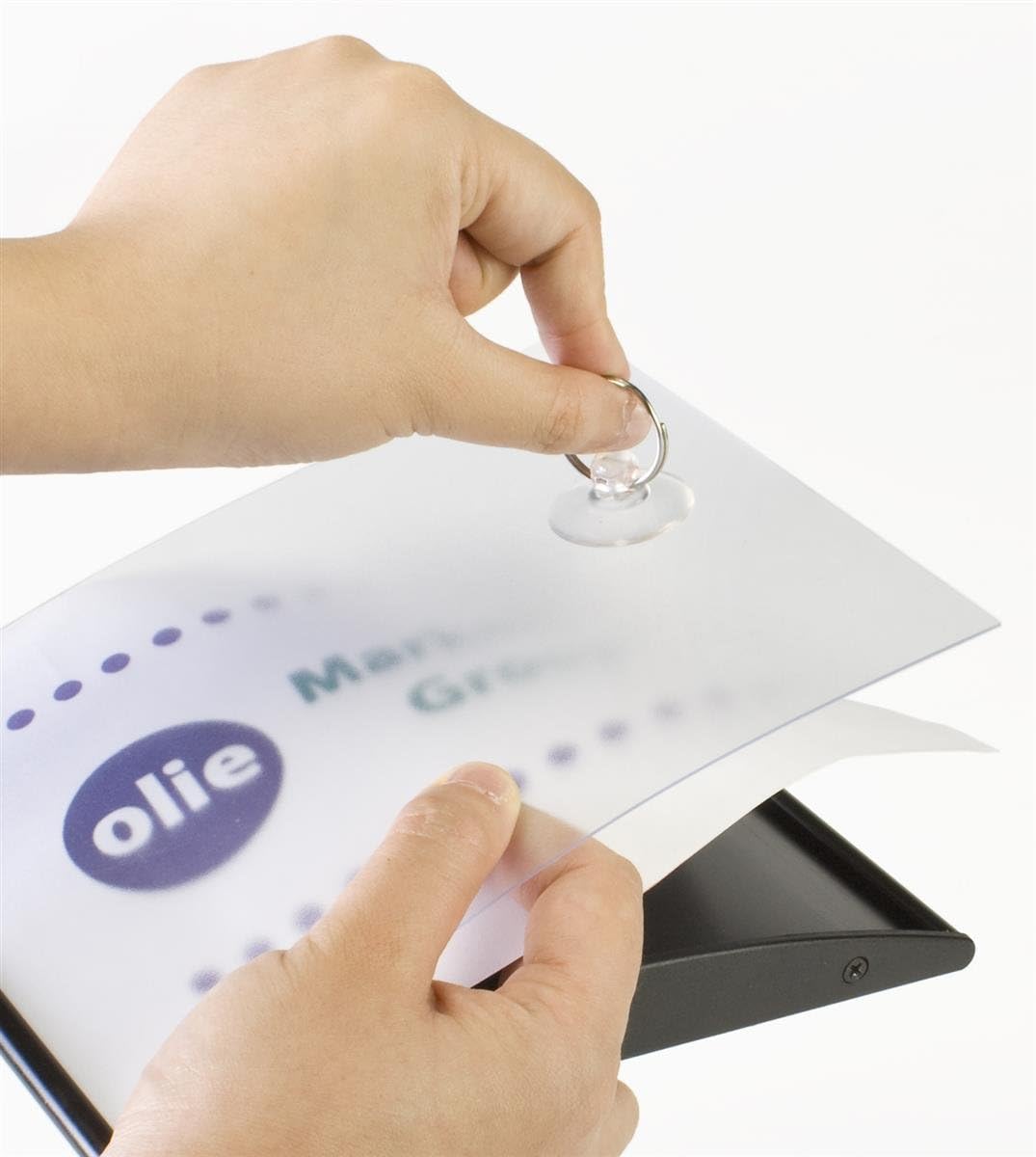 Set of 5, Office Sign Holders for Wall Mount, Curved Name Plate Frames for 3"w x 8"h Signage, Includes Double-Sided Adhesive for Mounting - Aluminum, Black