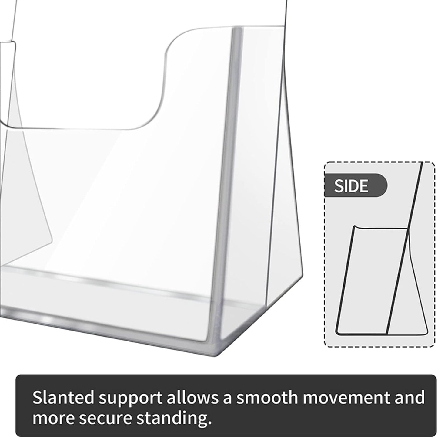 zavekia Acrylic Brochure Holder,2 packs Thicker Countertop Literature Holder Plastic Flyer Display Stand for Magazine (2 packs)