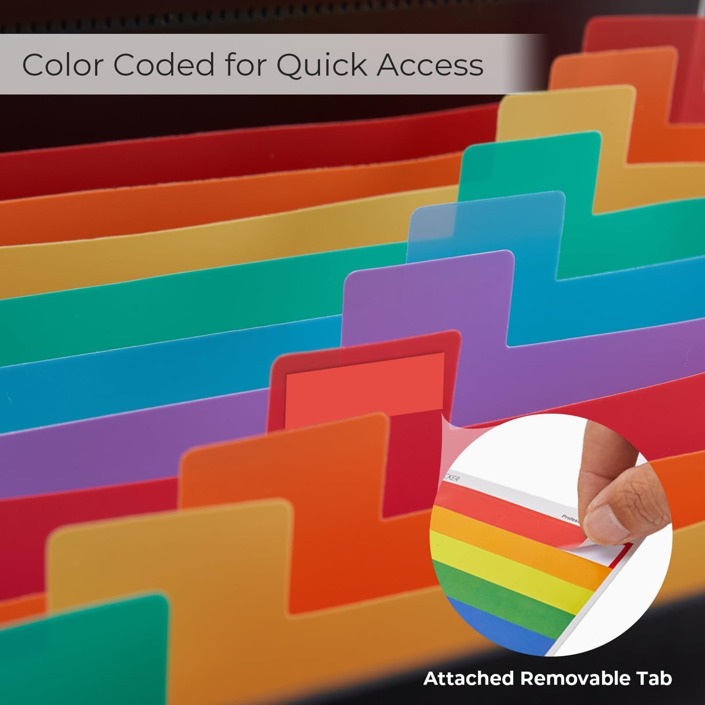 Y YOMA Legal Size - Plastic Expanding Hanging File Folders with 13 Accordion Pockets | Hook Removable Waterproof Extra Capacity for Bulky Files in School Home Office, 2 Pack