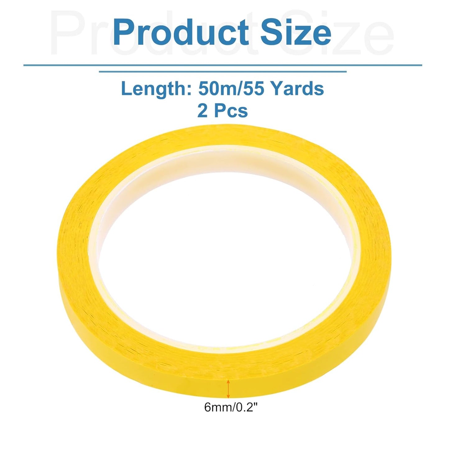 uxcell 2pcs 3/8" x 55 Yard Graphic Tape Whiteboard Grid Marking Tape Pinstripe Chart Line, Dark Yellow