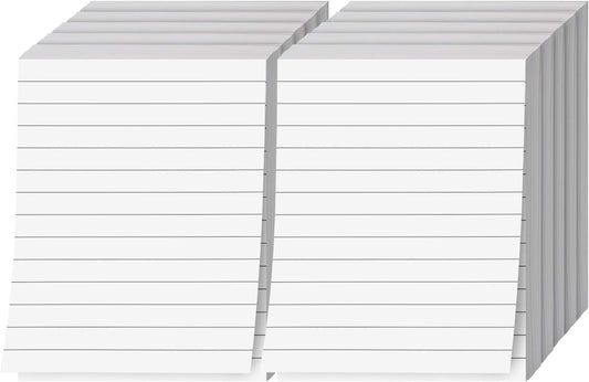 Memo Pads, White, With Black Lines – Lined Paper Notepads, Scratch / Writing Pad for Planning, To-Do Lists, Appointments, Reminders, Home, Office – 50 Sheets Per Pad, 10 Pads per Pack – 4.25" x 5.5"