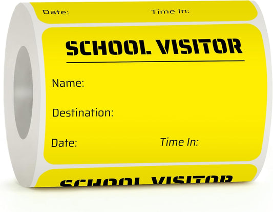 Visitor Pass Stickers – 300 Writable Name Tag Labels, 2 x 3 Inch, Self-Adhesive Identification Badges for Office, School, Events (300Pcs-Fluorescent Yellow2)