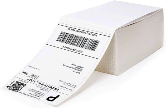 MFLABEL Fanfold 4" x 6" Direct Thermal Labels White Perforated Shipping Labels (30 Stacks)