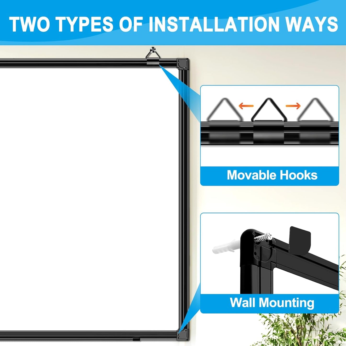 H-Qprobd 72"x48" White Board for Wall Large Magnetic Dry Erase Board with Black Aluminum Frame, Presentation Whiteboard Suitable for Home, Office, Classroom & Kitchen