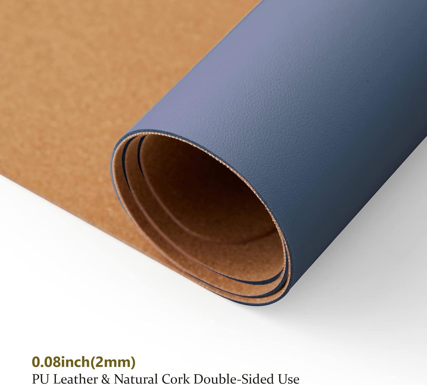 Cork Desk Mat - Dual-Sided Desk Pad for Office and Home - Desk Organization and Accessories - Ideal for Large Mouse Pad and Desk Mats on Top of Desks(Dark Blue,80cmx 40cm)