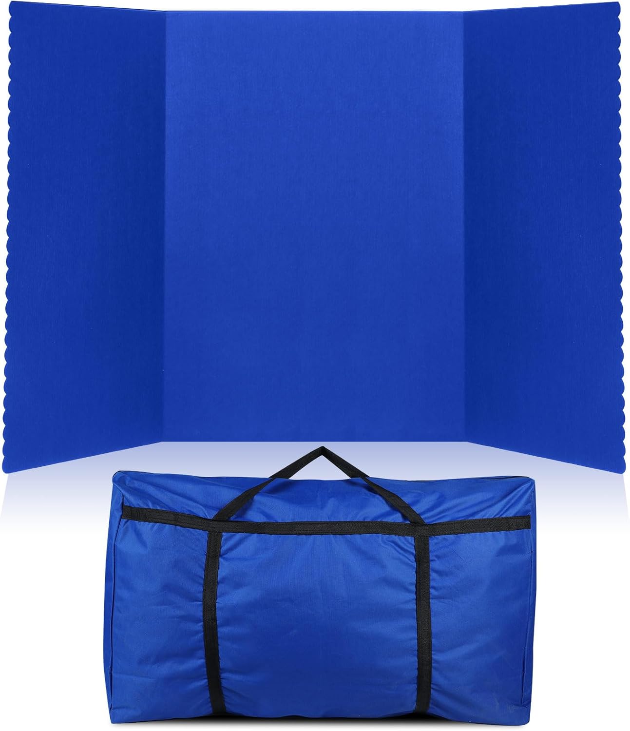 Paterr Trifold Poster Board with Storage Bag, Hook and Loop Fabric, Foldable 3 Panel Presentation Board for Science Fair and Exhibitions(Dark Blue,72 x 36 Inch)