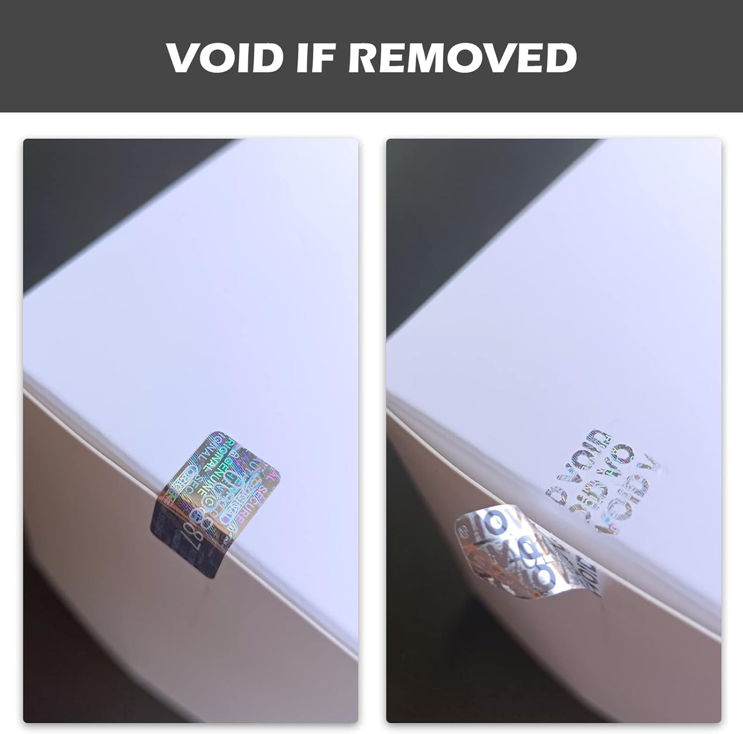 650pcs Tamper Proof Hologram Stickers Security Seal Labels Genuine Guarantee Warranty Void Labels with Unique Serial Number Tamer evident Sticker(0.8x0.4inch)