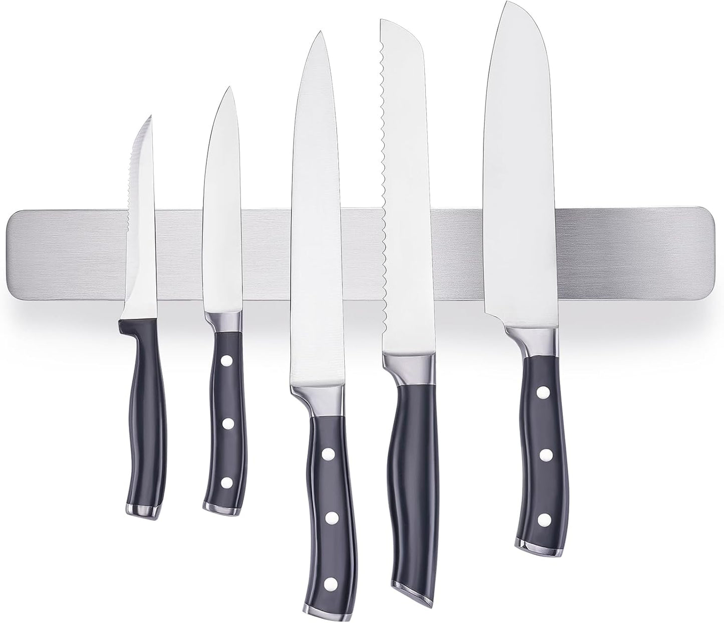 ENOKING 16 Inch Magnetic Knife Holder, 304 Stainless Steel Knife Magnetic Strip for Wall, Refrigerator, RV Kitchen, Knife Rack for Utensil Storage, Gray