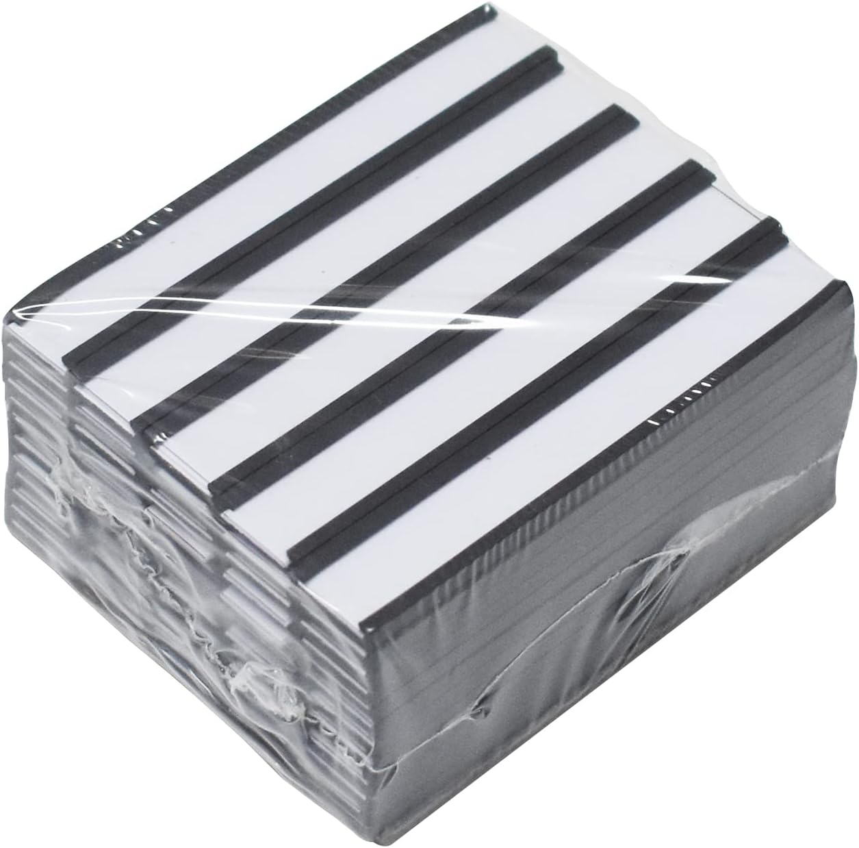 C Channel Magentic Label Holders 0.5x2 Inch with Paper Inserts and Clear Plastic Protectors,Magnetic Data Card Holders File Cabinet Labels,Pack of 50