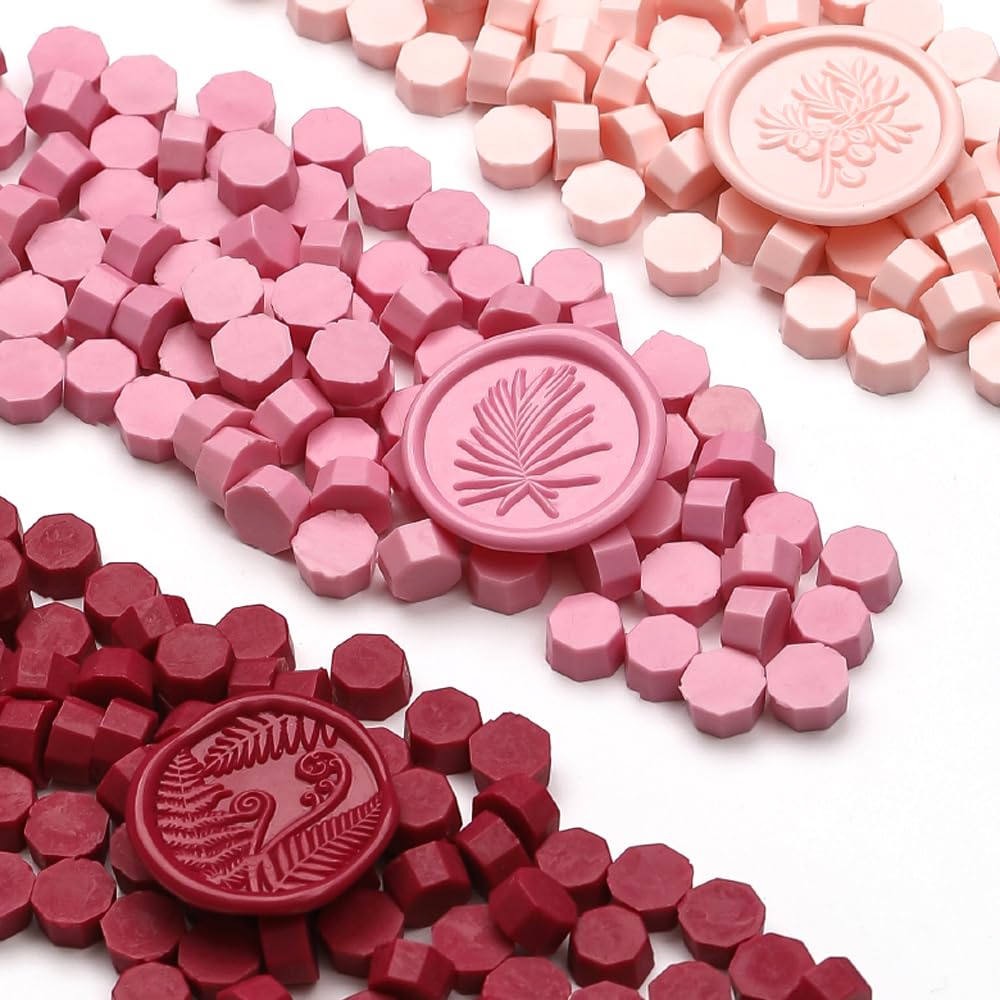 600pcs Red Wax Seal Beads,6 Assorted Color Sealing Beads Ideal for Wax Seal Stamp Wedding Letter Envelope Decor Wine Bottle Decoration (Red Series)