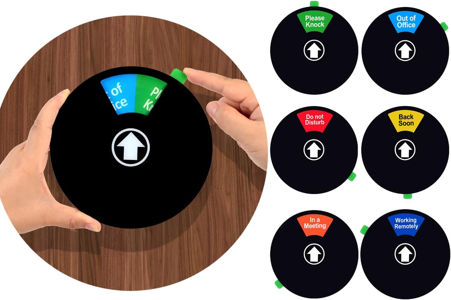 Kichwit Do Not Disturb Sign, Privacy Sign for Office Door, Out of Office, In a Meeting, Working Remotely, Please Knock, Black, 6"