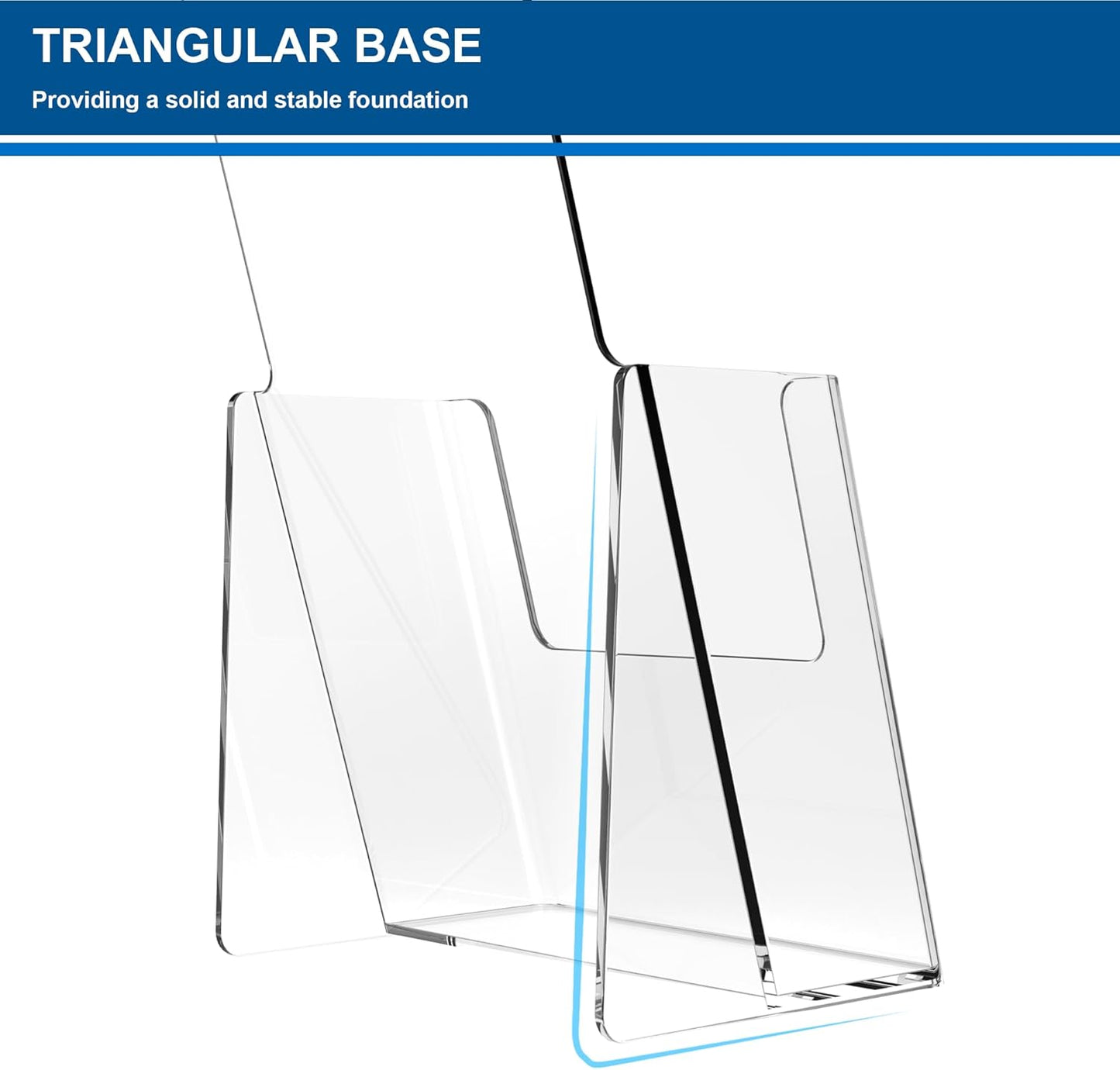 Brochure Holder 4x9 Inch Acrylic Literature Holders Clear Plastic Flyer Display Stand Countertop Use Pamphlet Holder Multi Purpose Organizer for Office, Lobby, Hotels, Trade Shows, 2 Pack