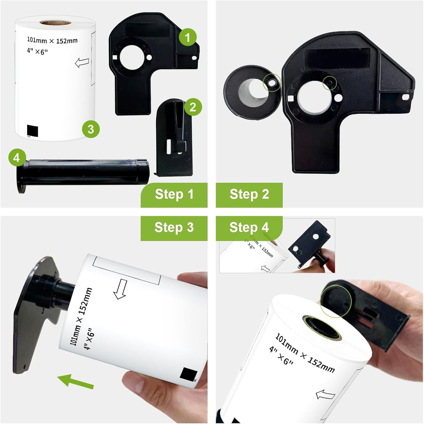 Compatible 4" x 6" Shipping Labels Replacement for DK-1241 Compatible with Brother QL Label Printers (12 Rolls + 1 Frame, 200 Labels/Roll)