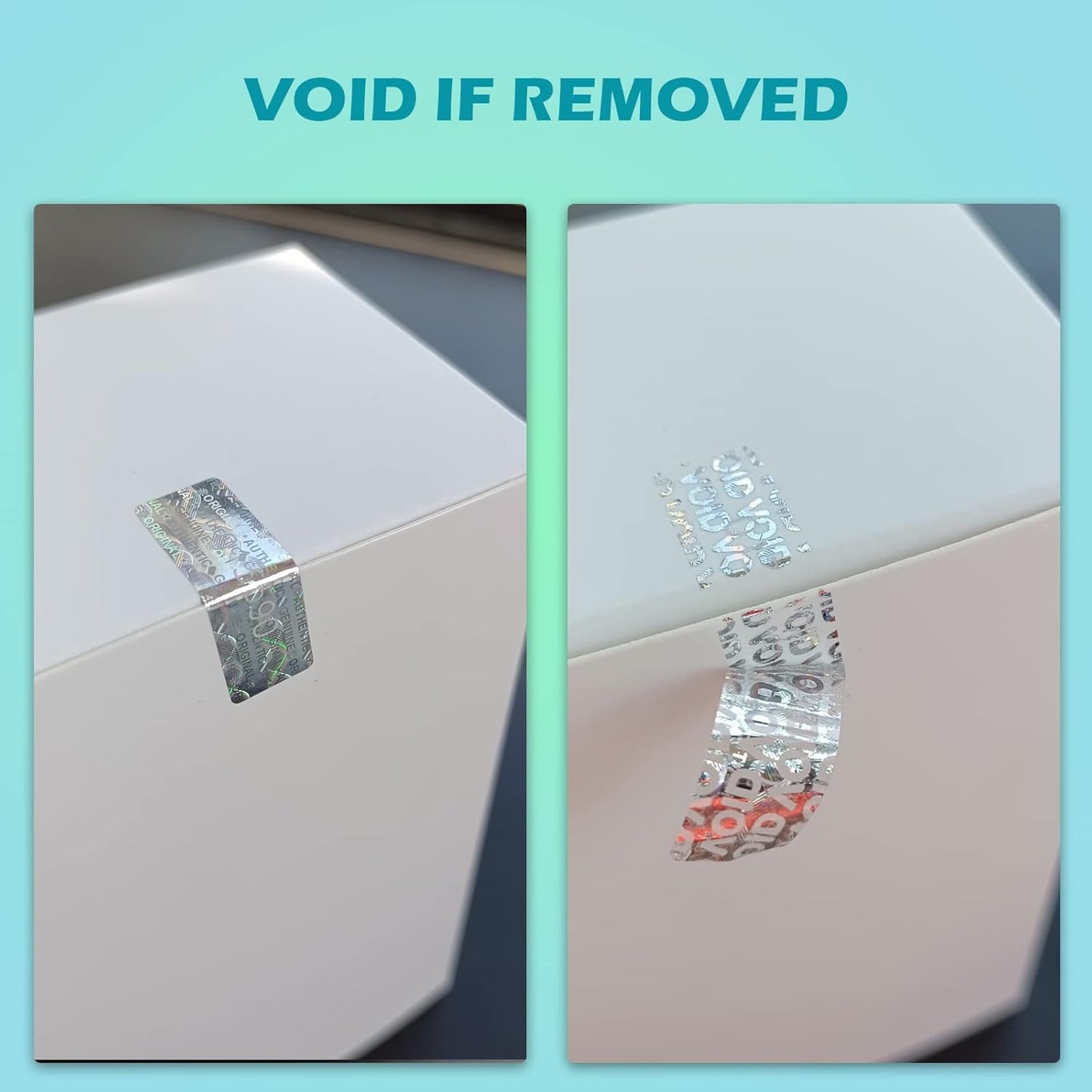 Silver Hologram Tamper Proof Stickers Warranty Void Seal Security Labels Genuine Hologram Labels with Unique Sequential Serial Numbering Tamper evident Stickers(320pcs,GQYH)