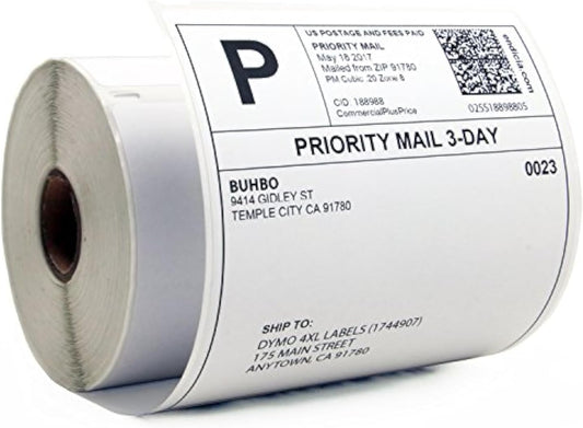 Buhbo Compatible with DYMO LabelWriter 4XL 4" x 6" Shipping Label 1744907, White (8 Pack / 220 Labels Per Roll)