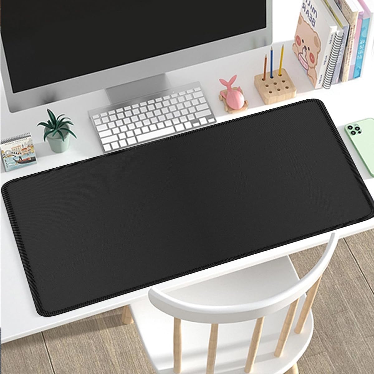 Large Gaming Mouse Pad with Non-Slip Base, Stitched Edges - Desk Mat for Keyboard and Mouse