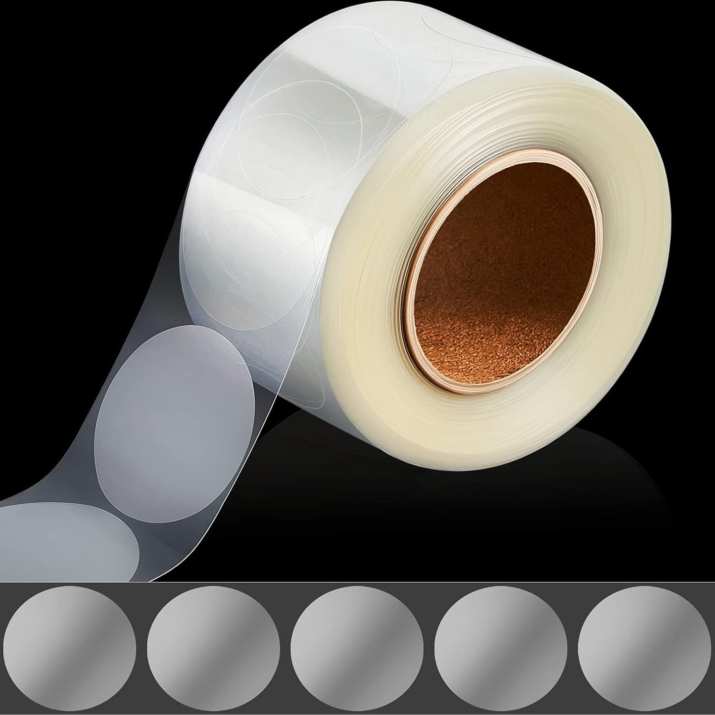 Zonon 500 Pcs Clear Labels Label Protector Clear Stickers Wafer Seals Waterproof Labels for Protecting Barcodes, Numbers and Stickers (1.57 Inches in Diameter,Round)