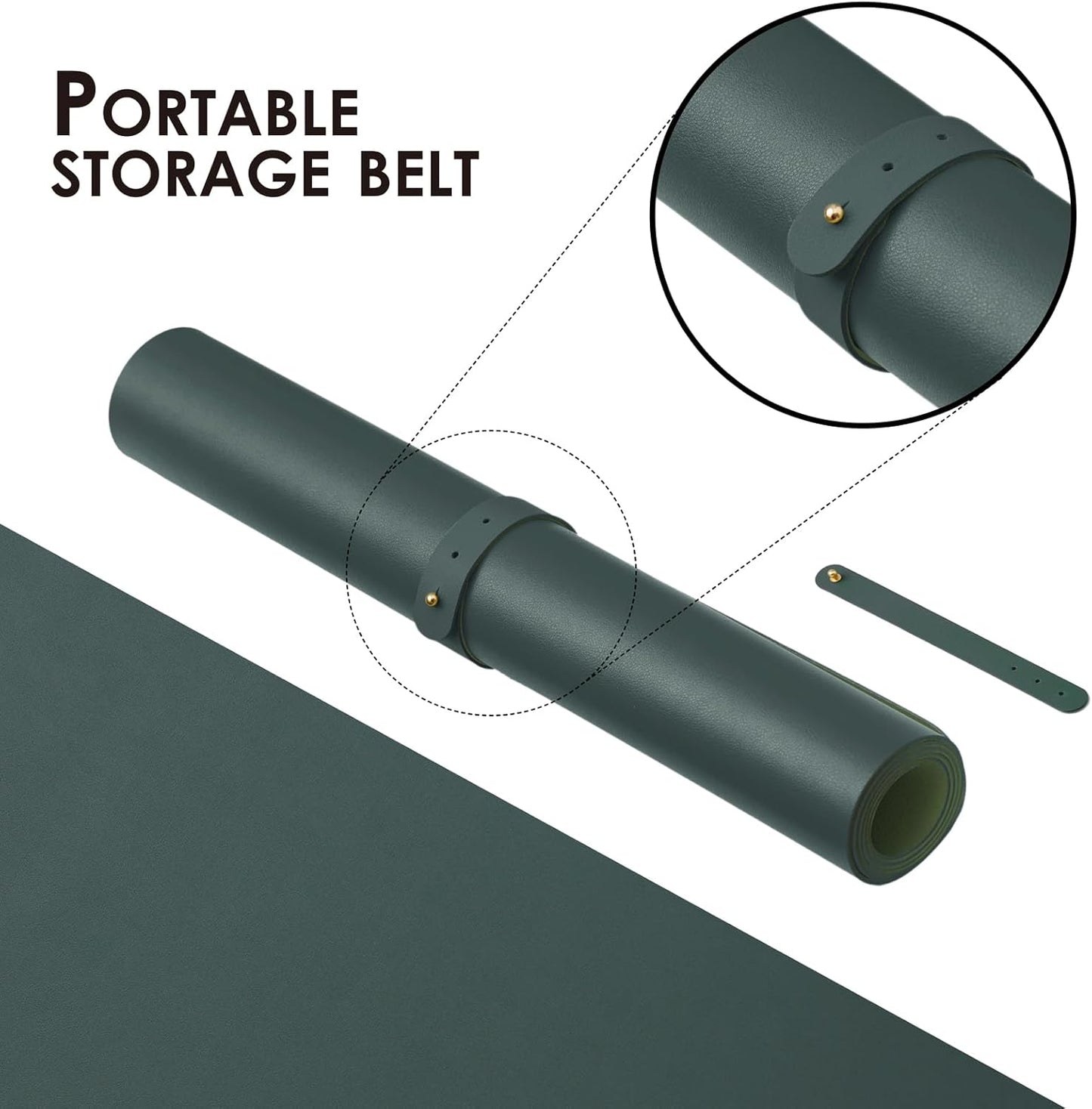 Leather Desk Mat - Non-Slip PU Desk Pad for Office and Home - Desk Organization and Accessories - Ideal for Large Mouse Pad and Desk Mats on Top of Desks (Dark Green,31.5"x 15.7")