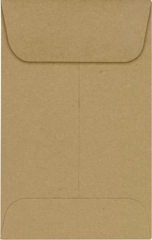 LUXPaper #1 Coin Envelopes | 2 1/4" x 3 1/2" | Grocery Bag Brown | 70lb. Text | 250 Qty