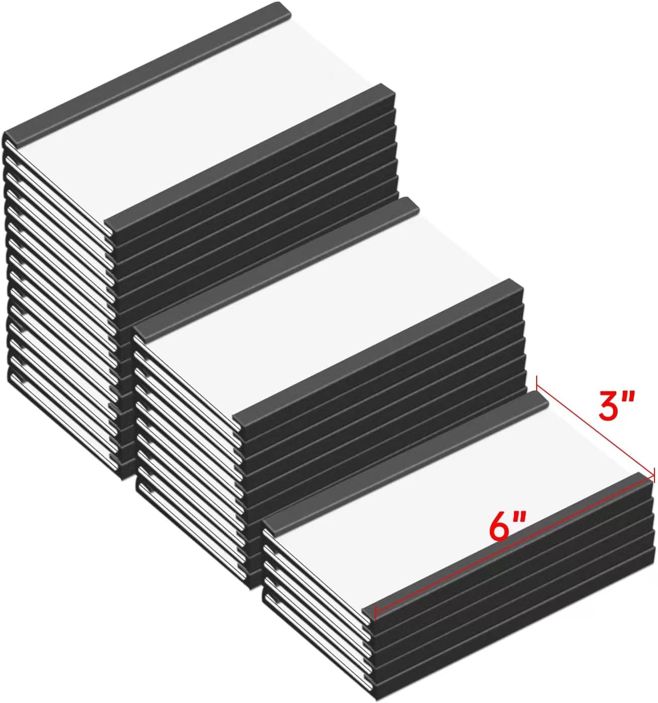 Magentic Label Holders 3x6 Inch, Magnetic Labels for Shelving，Magnetic Data Card Holders File Cabinet Labels,Pack of 30