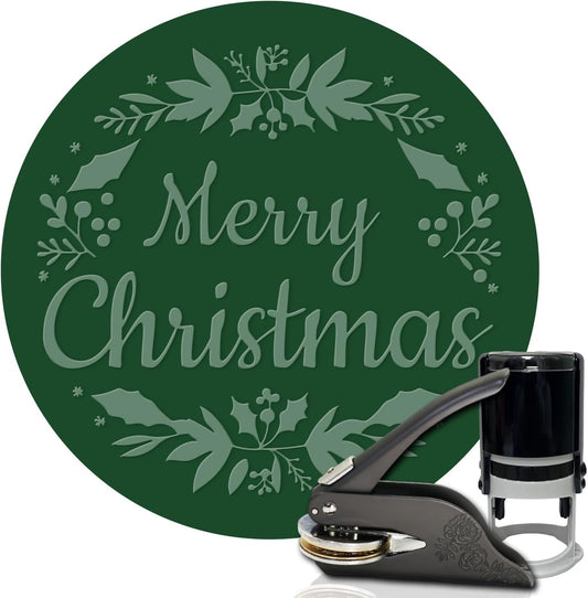 HDSD Custom Christmas Book Embosser, Personalized Book Embosser with Your Message, for Envelopes, Wedding Invitation, Christmas Gifts and More