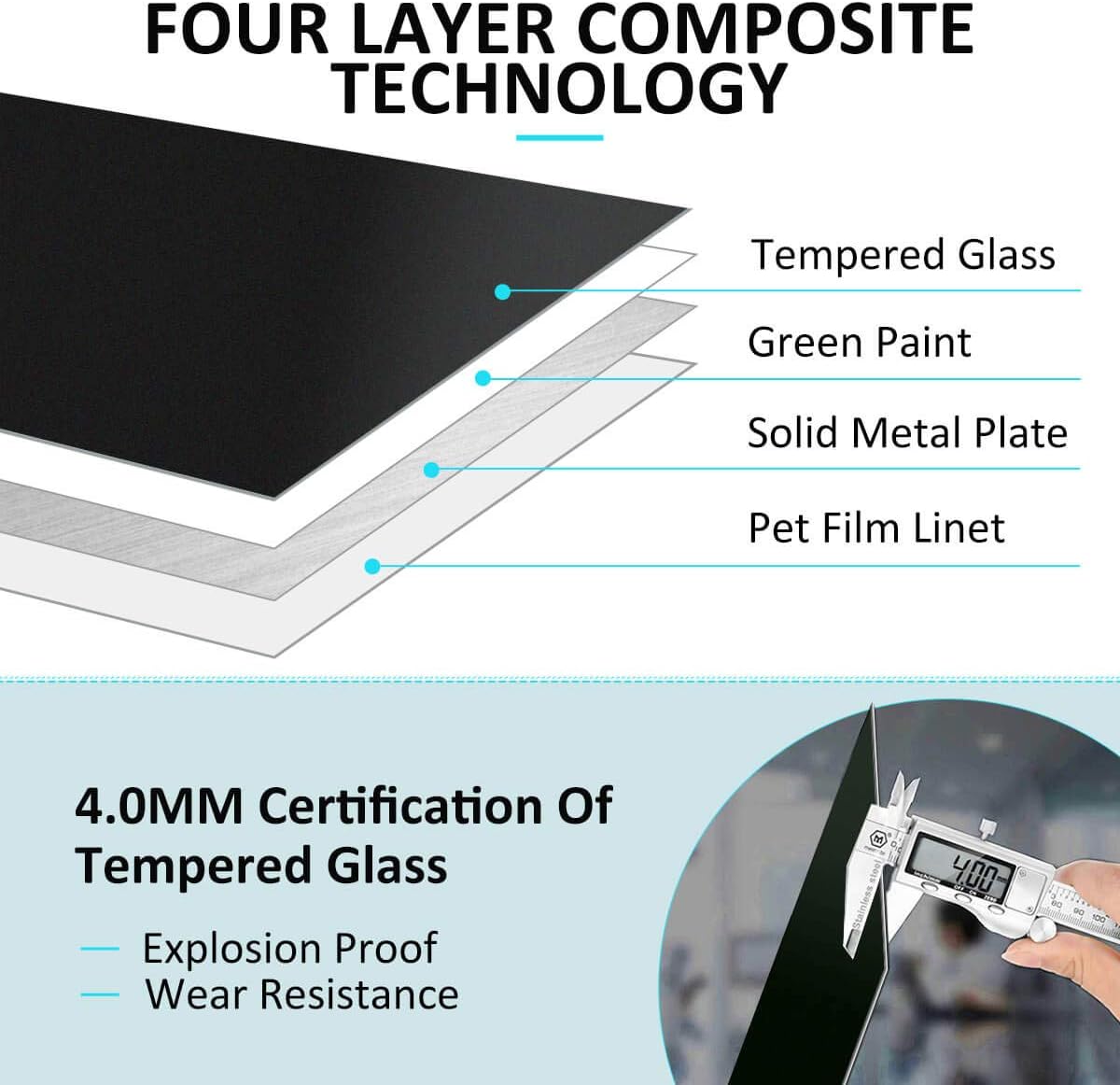 Magnetic Black Glass Dry Erase Board, 72" x 43" ZHIDIAN 2-in-1 Ultra-Large Splicing Black Glass Whiteboard for Wall, Home Office Frameless Glass Blackboard