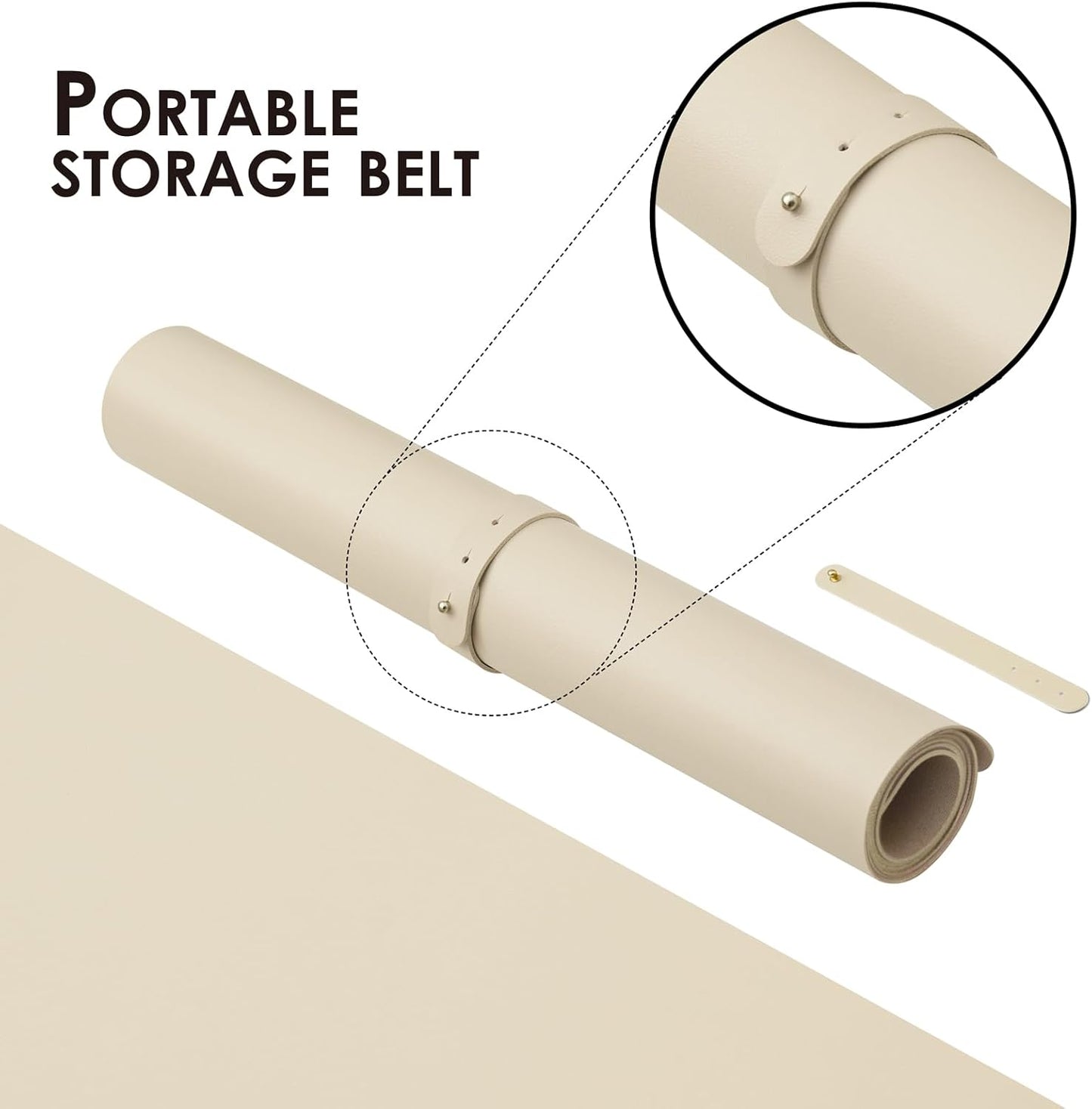 Leather Desk Mat - Non-Slip PU Desk Pad for Office and Home - Desk Organization and Accessories - Ideal for Large Mouse Pad and Desk Mats on Top of Desks (Beige,36"x 17")