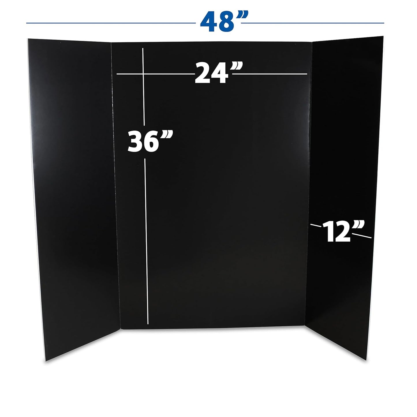 Flipside Products 36” x 48” Foam Project Boards for Presentations, Science Fair, School Projects, Event Displays and Trifold Picture Board - Black - 10 Pack