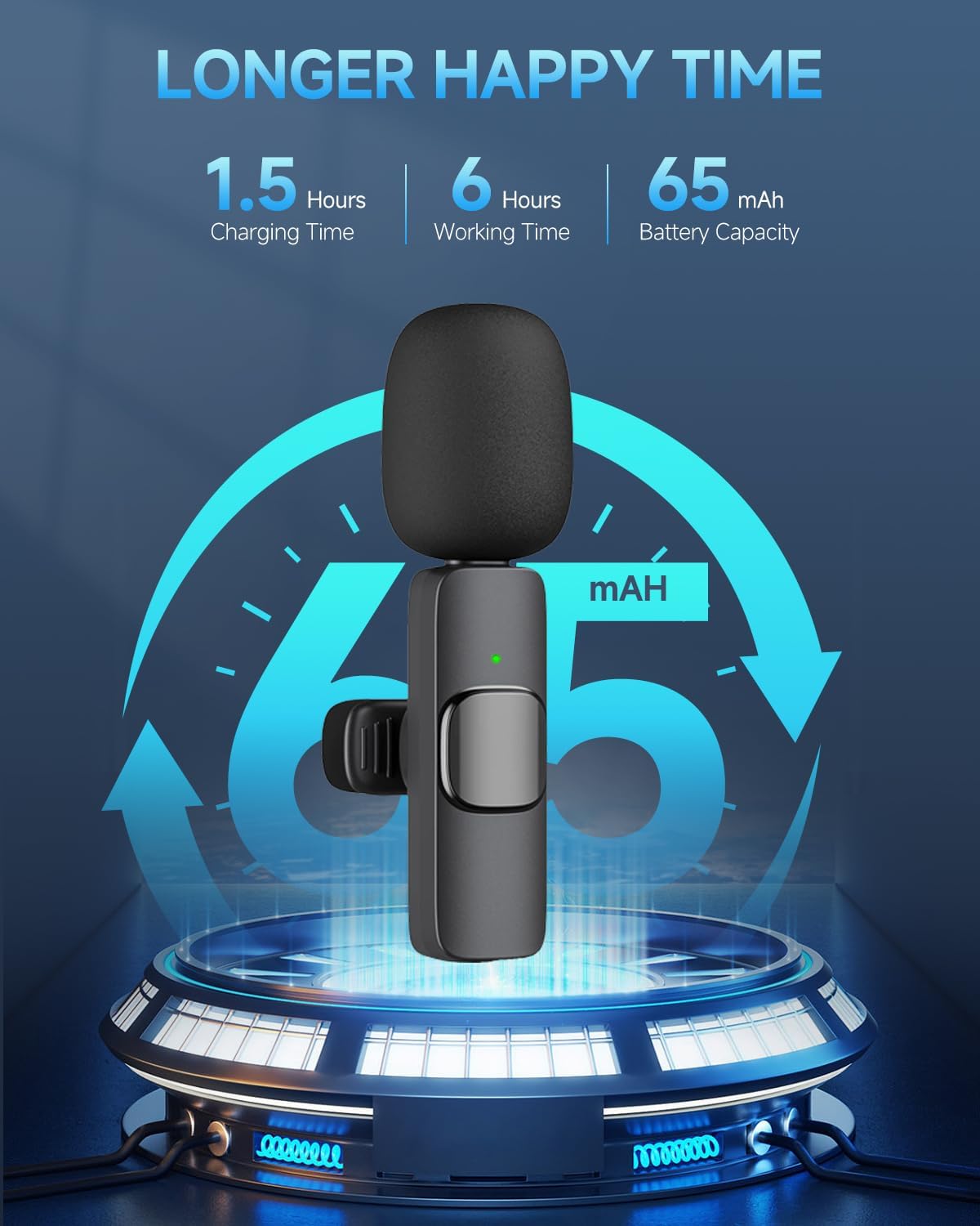 Professional Wireless Lavalier Microphone for iPhone 15(Above) and Android USB-C Device, Cordless Omnidirectional Clip Mic, Plug-Play Microphone for Interview Video Podcast Vlog YouTube